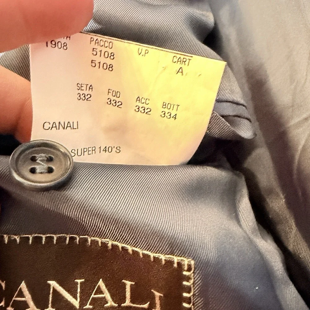 Canali Super 140's Men's Blazer Suit Wool Made In Italy 35R US Blue